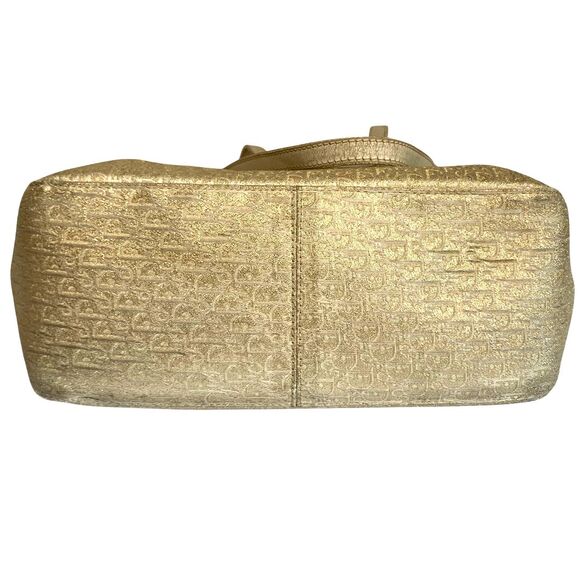 Christian Dior White and Gold Monogram Tote Bag Vintage - Picture 10 of 16